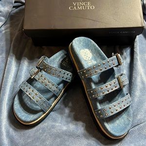 NEW VINCE CAMUTO light blue stonewashed sandals size 8 1/2